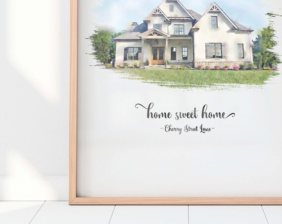 Custom House Portrait - Watercolor