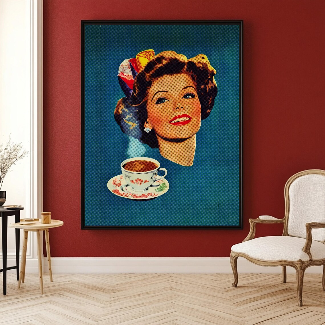 Vintage 1950s Coffee Poster Retro Mid Century Advertising Print Halftone Pop Art Wall Decor - Image 5
