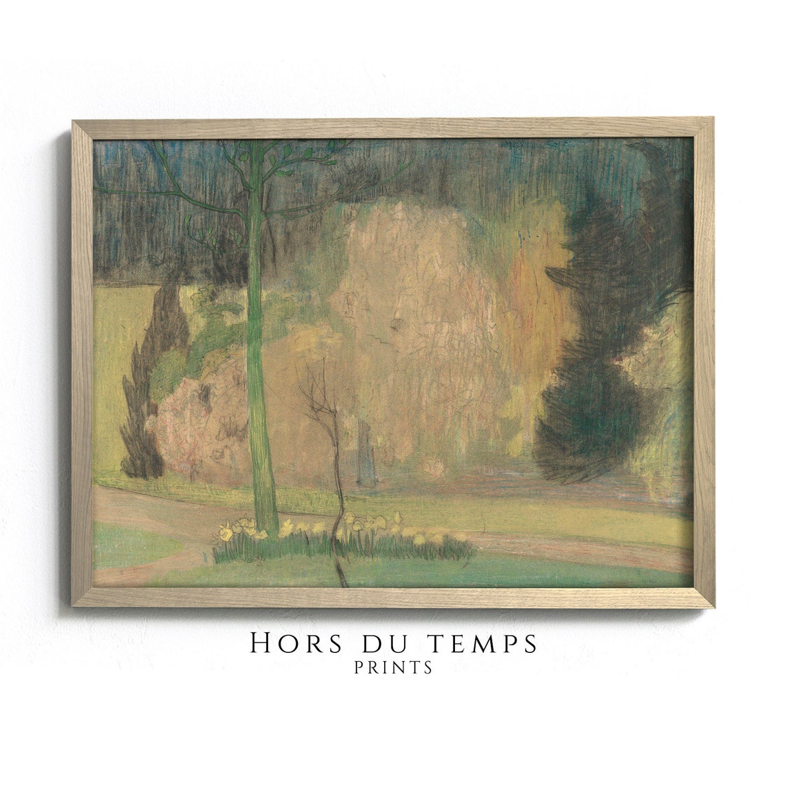 Muted Moody Garden Landscape Rustic Farmhouse Wall Art Hors Du Temps Prints