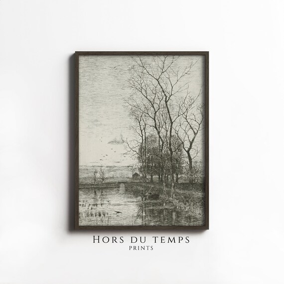 Moody Gloomy Landscape Whimsical Fantasy Fairytale Magical Halloween Aesthetic Black And White Vintage Art Hors Du Temps Prints