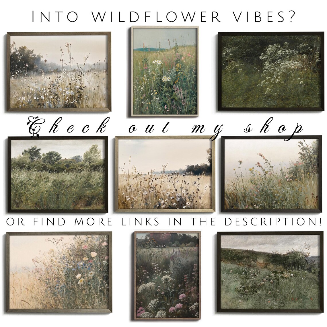 Cow Parsley Bloom White Wildflowers Vintage Botanical Oil Painting Poster - Image 2