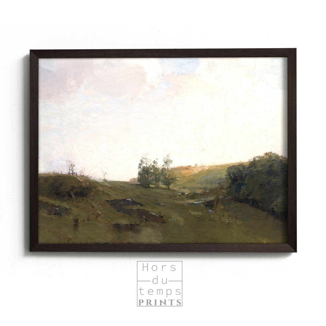 Rolling Pasture Sunset Green Hills Peaceful Evening Field Art Poster - Image 2