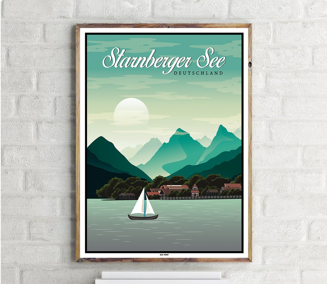 Starnberger See Vintage Travel Poster