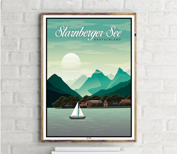 Starnberger See Vintage Travel Poster