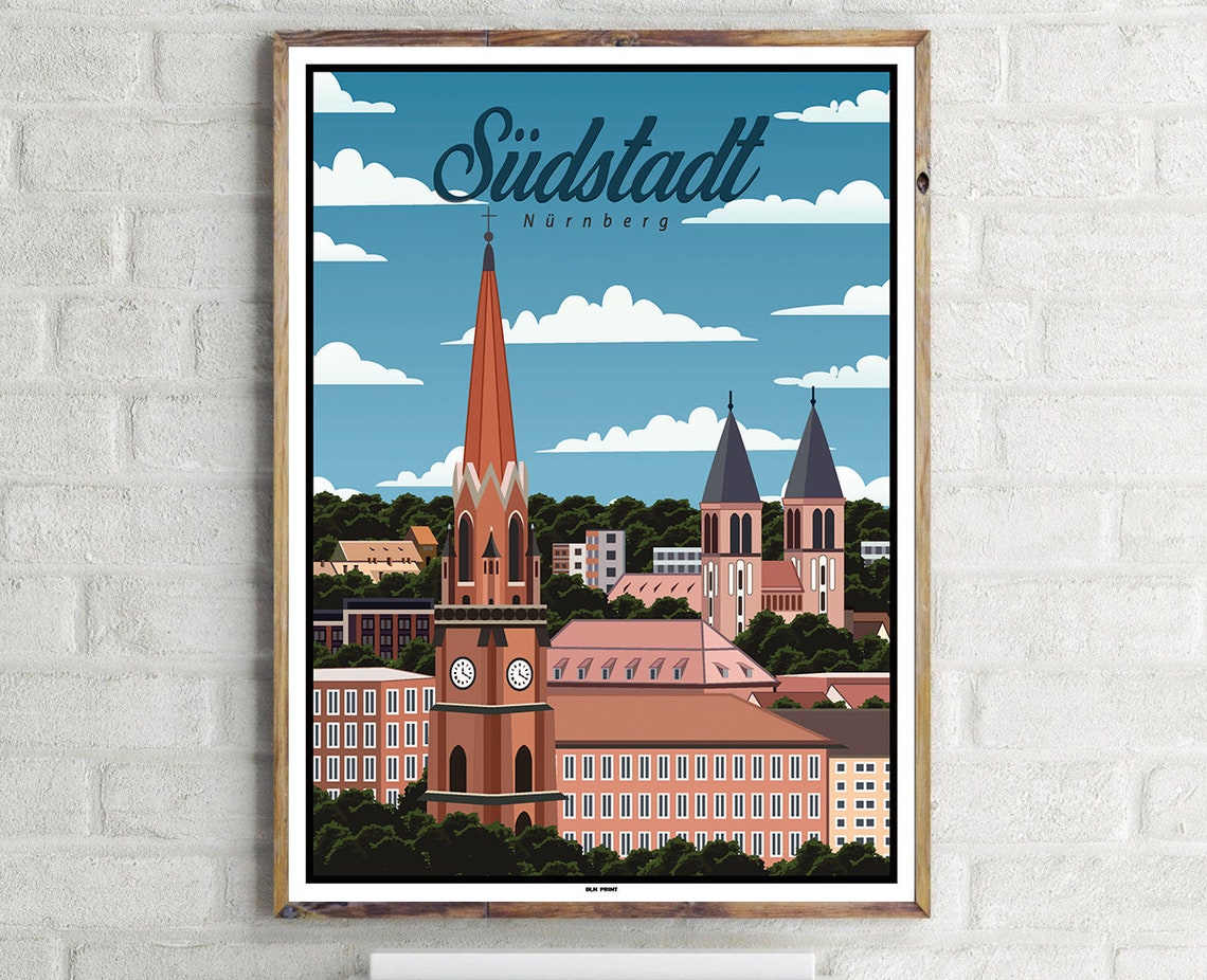 Nurnberg Sdstadt Vintage Travel Poster