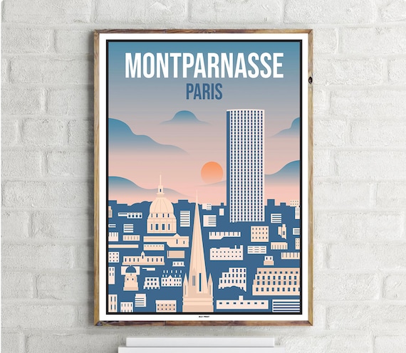 Paris Montparnasse 1 Vintage Travel Poster