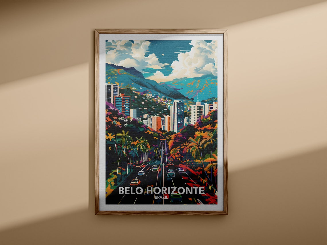 Belo Horizonte Print Belo Horizonte Travel Poster Brazil Wall Art Print Brazil Home Decor Travel Wall Art Poster Unique City Print - Image 3