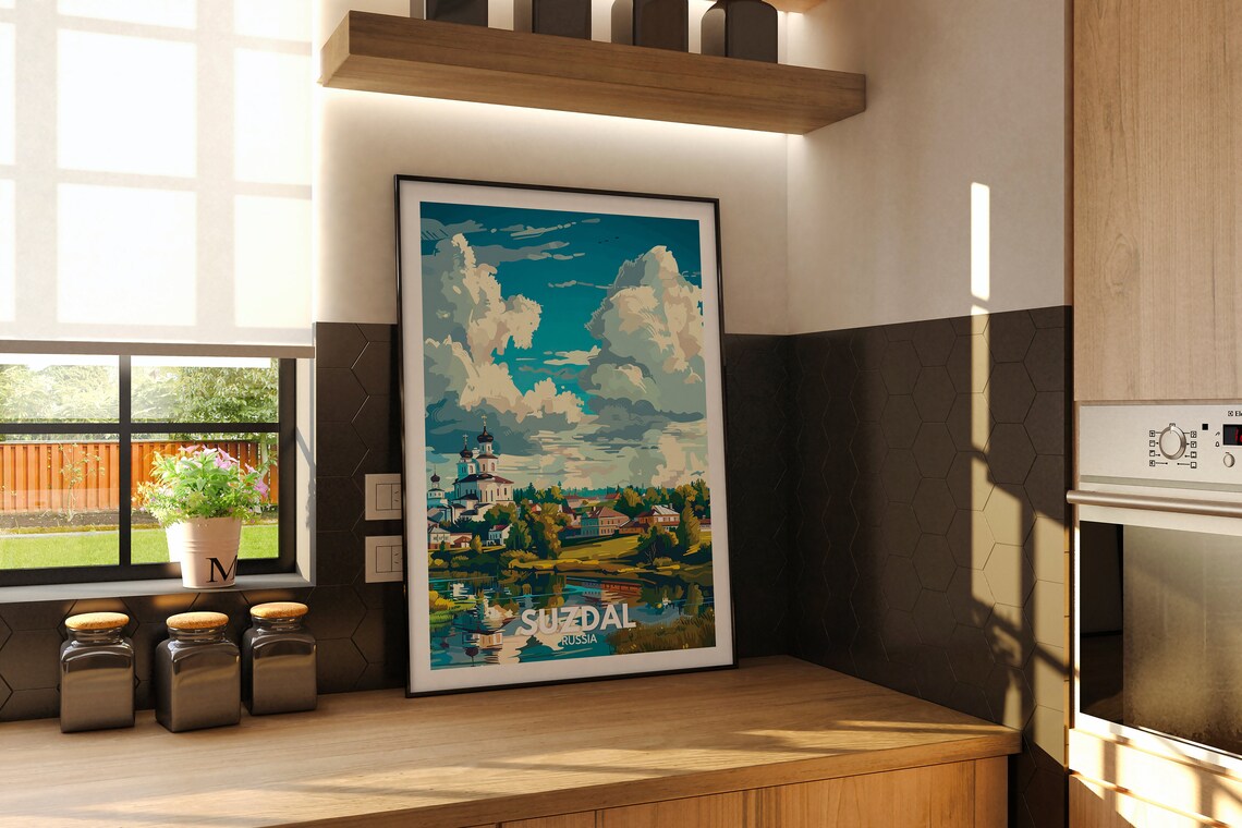 Suzdal Russia Golden Onion Dome Skyline Vintage Travel Poster - Image 2