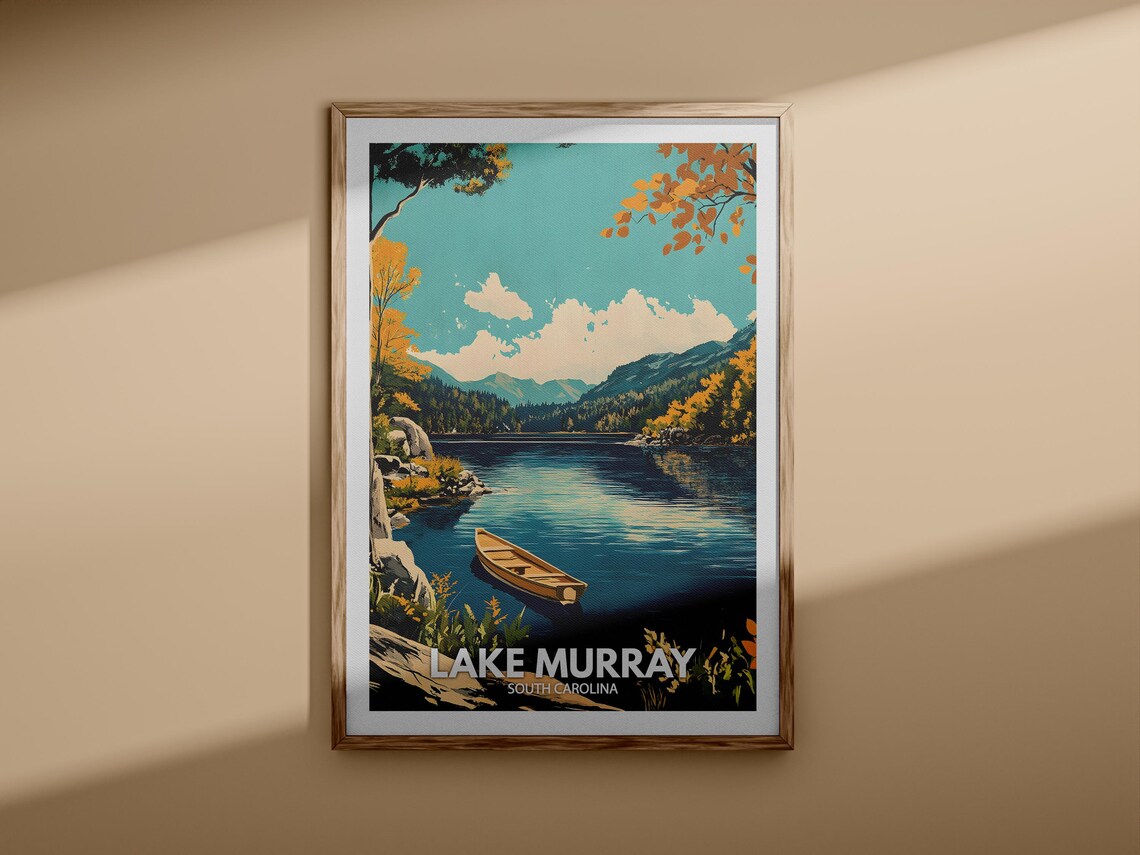 Lake Murray South Carolina Autumn Canoe Lakeside Retreat Poster - Image 3