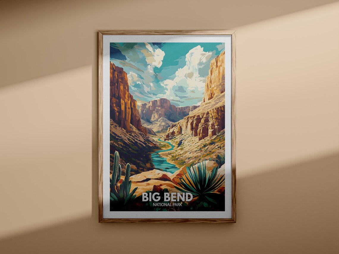 Big Bend National Park Texas Desert River Canyon Travel Poster - Image 3