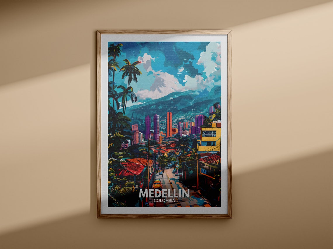 Medellin Print Medellin Travel Poster Colombia Wall Art Print Colombia Home Decor Travel Wall Art Decor Unique City Poster - Image 3