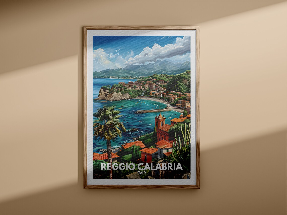 Reggio Calabria Italy Mediterranean Coastal City Travel Poster - Image 3