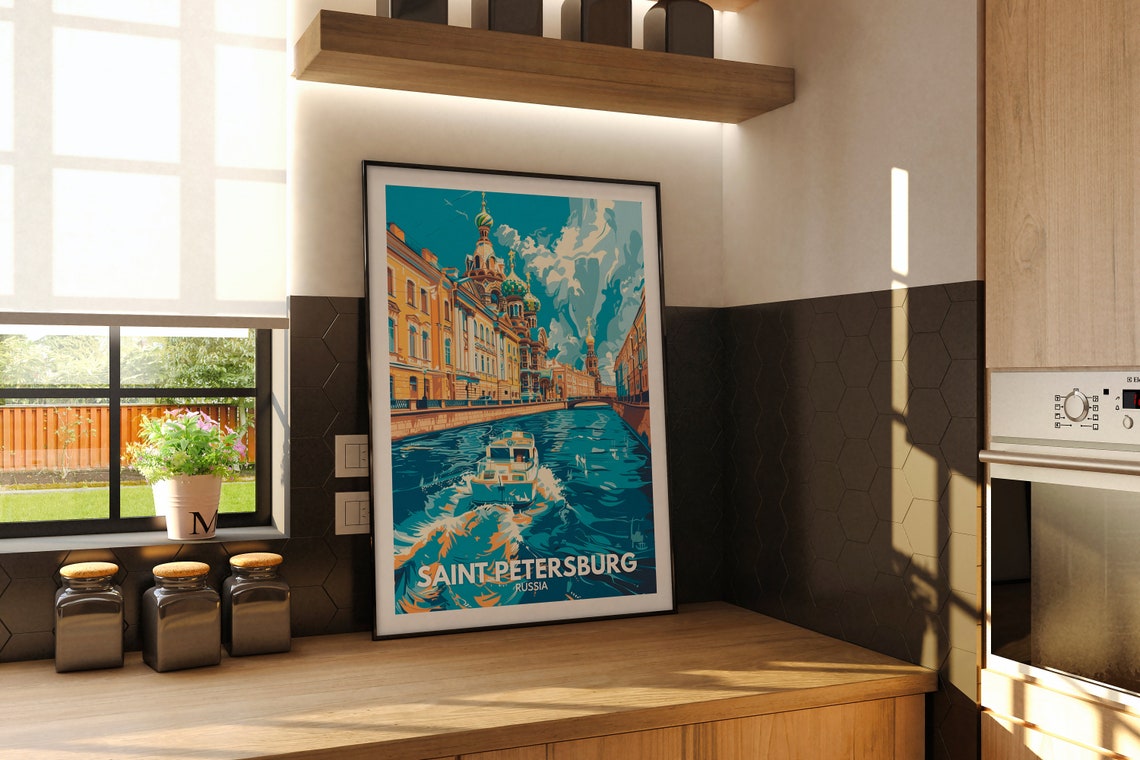Saint Petersburg Print Saint Petersburg Travel Poster Russia Wall Art Print Russia Home Decor Travel Poster Unique City Print - Image 2