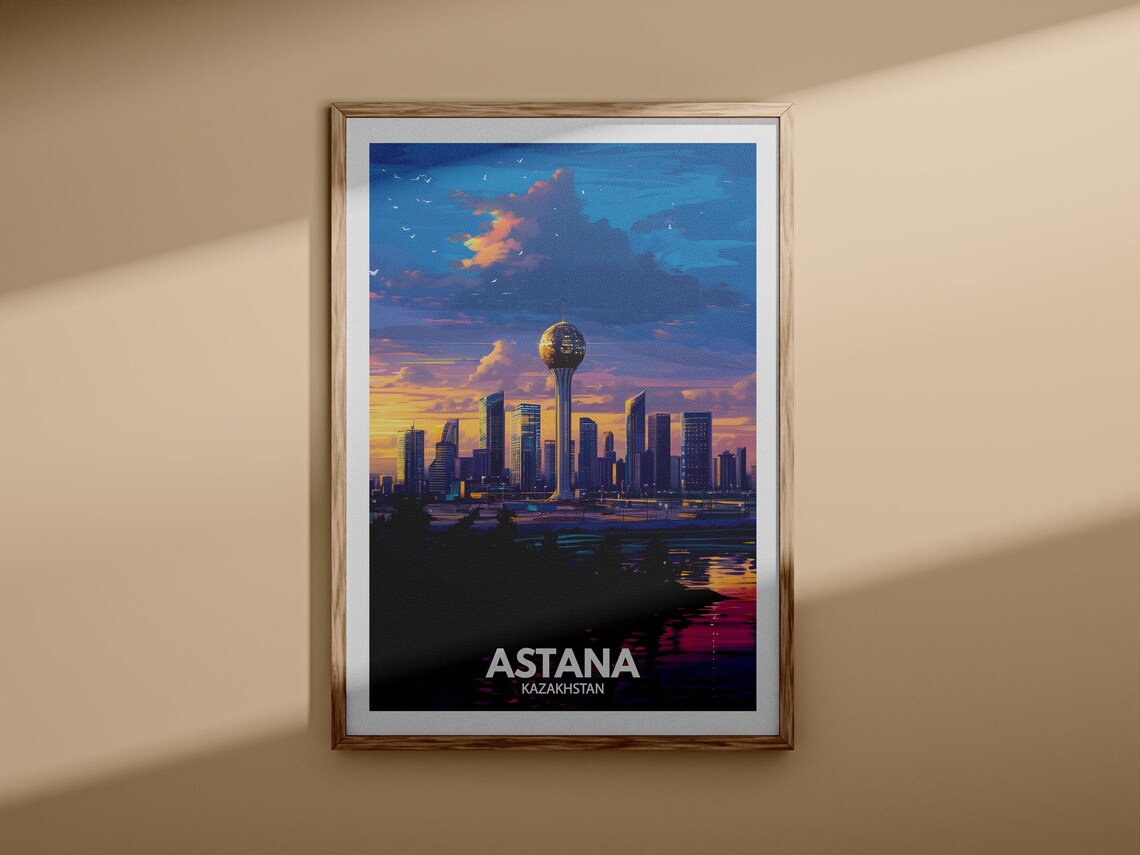 Astana Print Astana Travel Poster Kazakhstan Wall Art Print Kazakhstan Home Decor Travel Wall Art Decor Unique City Poster - Image 3