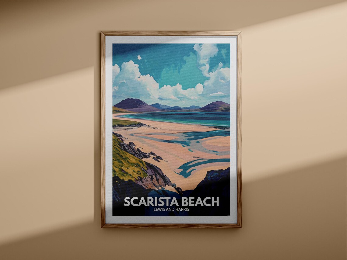 Scarista Beach Lewis and Harris Hebridean Coast Travel Poster - Image 3