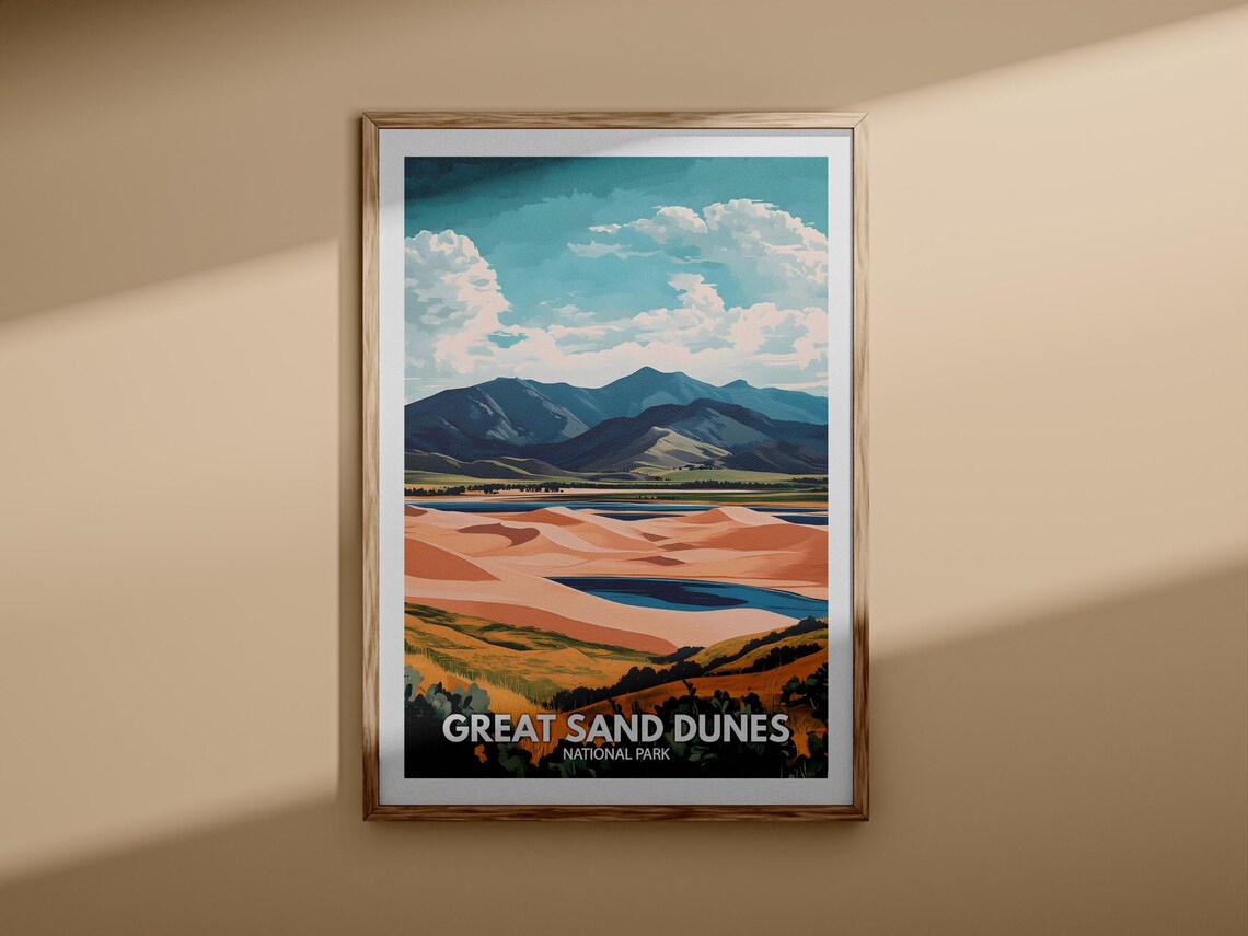 Great Sand Dunes Print Great Sand Dunes National Park Poster United States National Parks United States Travel Poster Nature Prints - Image 3