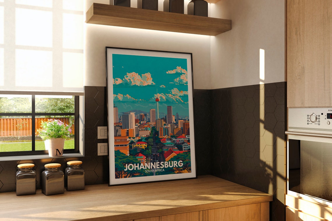Johannesburg Print Johannesburg Travel Poster South Africa Wall Art Print South Africa Home Decor Travel Decor Unique City Poster - Image 2