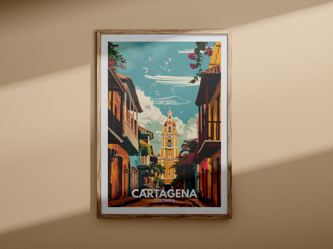 Cartagena Art Print Cartagena Travel Poster Colombia Wall Art Print Colombia Home Decor Travel Wall Art Decor Unique City Poster - Image 3