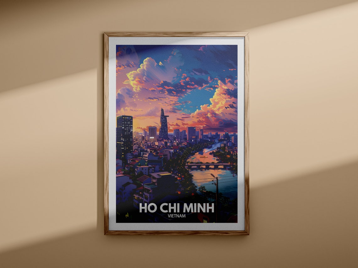 Ho Chi Minh Vietnam Dramatic Dusk Skyline and River View Poster - Image 3