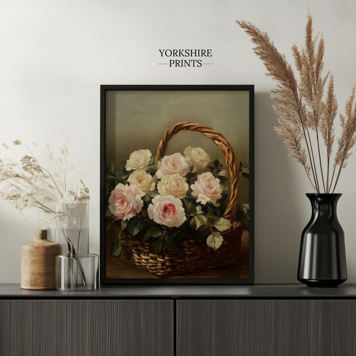 Moody Flower Painting Flower Wall Art Vintage Floral Wall Art Antique Art Print Farmhouse Print Moody Botanical Oil Painting Rose Art - Image 2