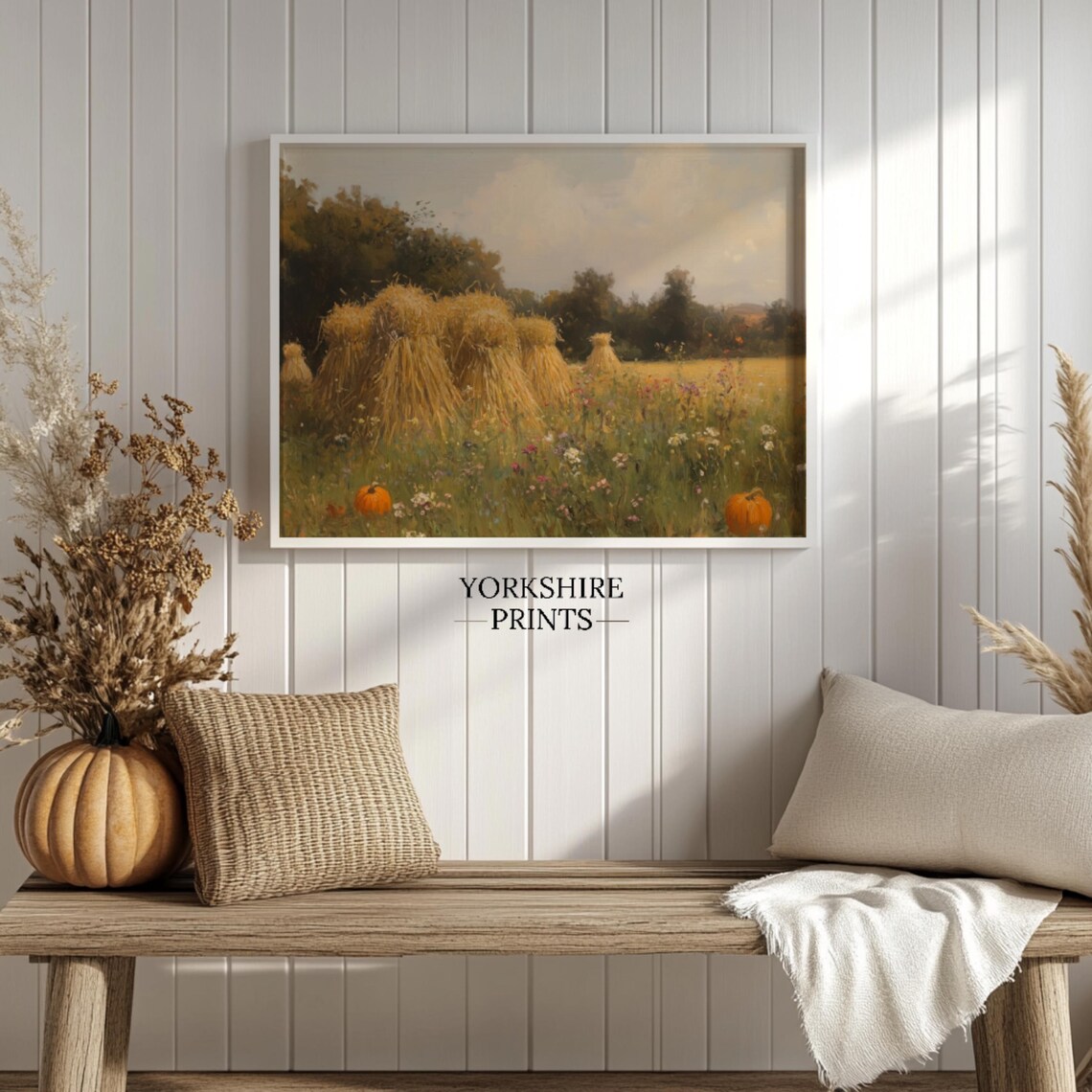 Fall Wildflower Field Landscape, Vintage Autumn Art Print - Image 3