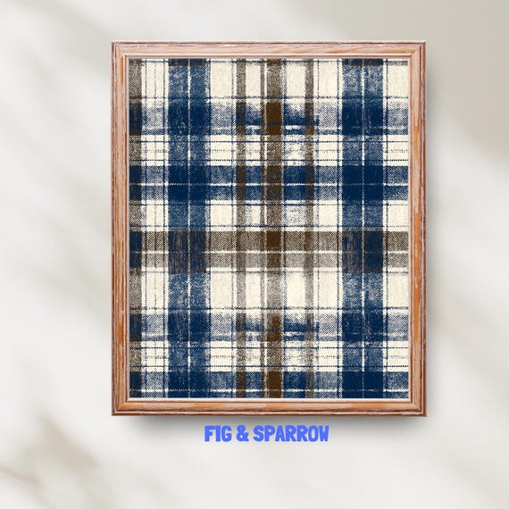Plaid Wall Art, Rustic Check Pattern