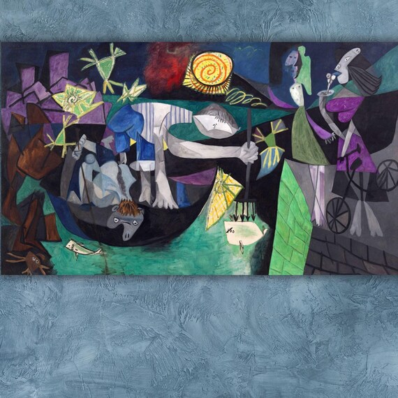 Picasso Night Fishing at Antibes Cubist Night Sea Masterpiece Art Poster
