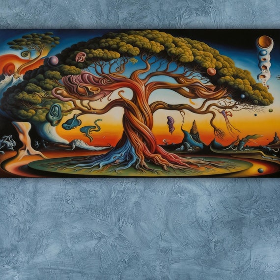 Salvador Dali Stely Tree Of Life Wall Art Tree Of Life Framed Wall Art Fantasy Forest Art Print Tree Wall Art Classic Wall Art