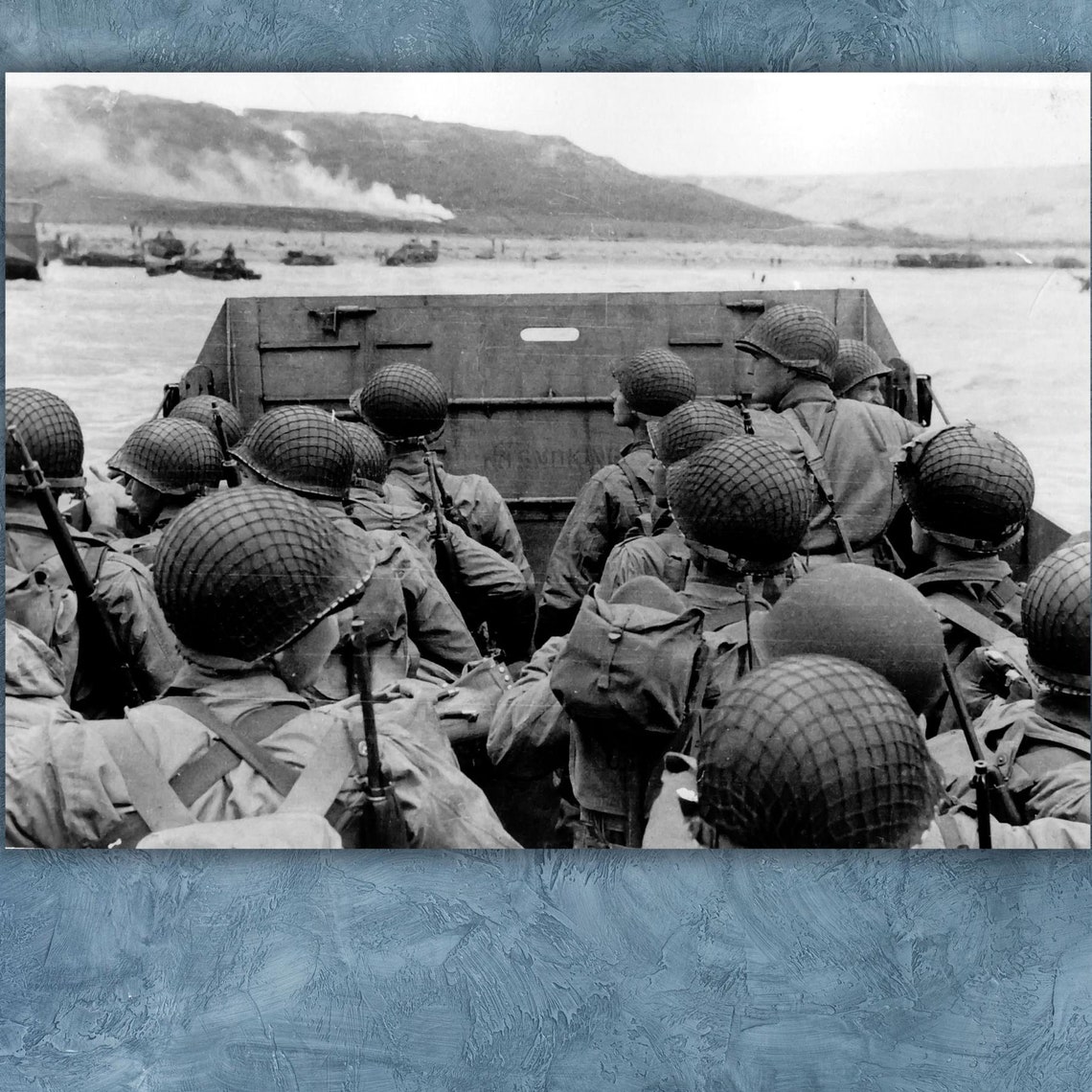 D-Day Normandy Landing Craft US Troops Historic WWII Photo Poster