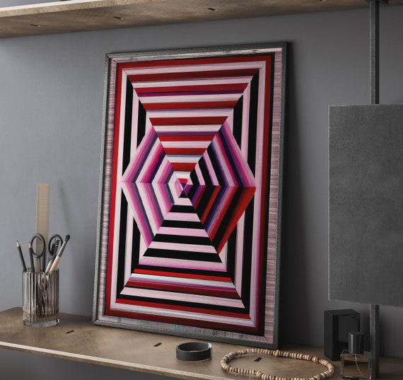 Abstract Geometric Oil Painting Art Print Modern Home Decor