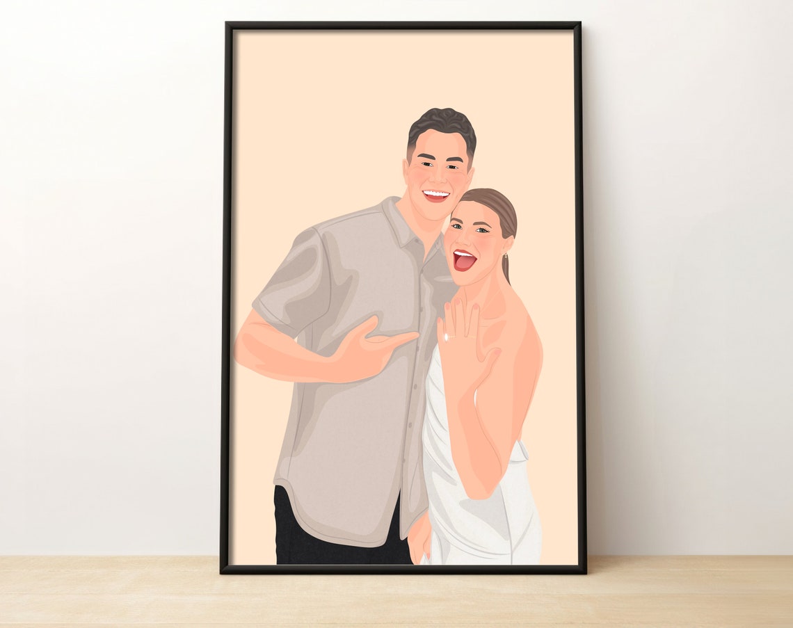 Sisters Never Apart Personalized Sister Portrait Gift Poster - Image 2