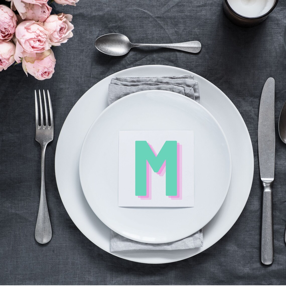 Retro 3D Letter M Monogram, Baby Letter Art - Image 2