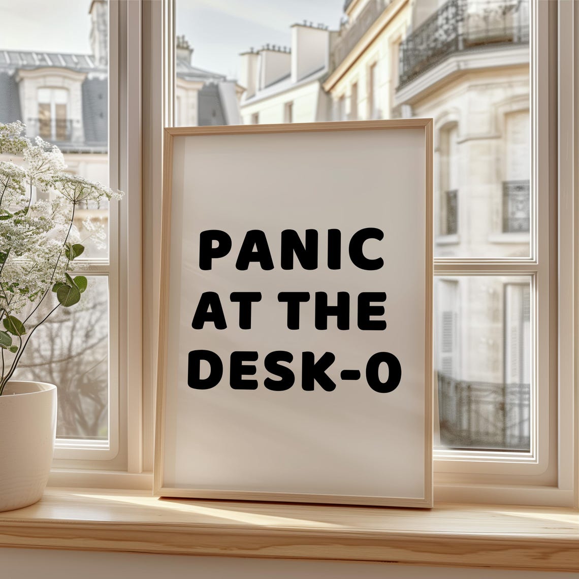 Panic At The Desk O Art Print, Funny Quote - Image 2