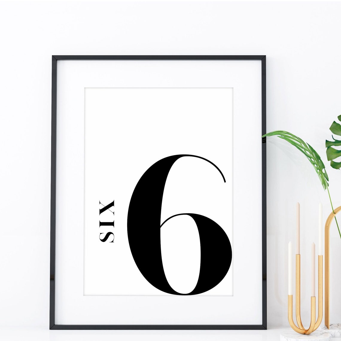 Number 6 Monogram Wall Art Print for Kids Room - Image 4