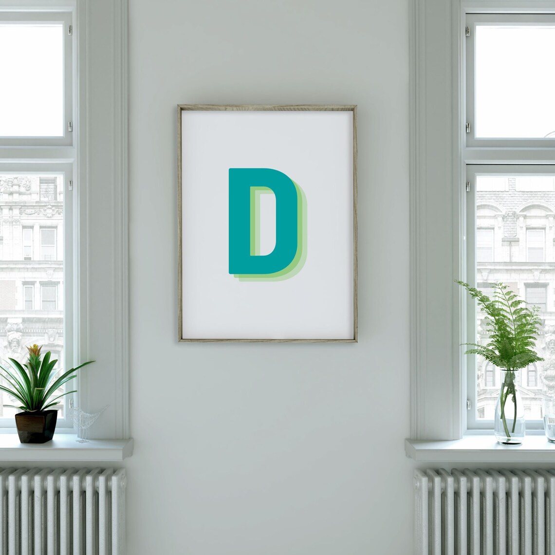 Retro 3D Letter D Monogram Alphabet Art Print - Image 3