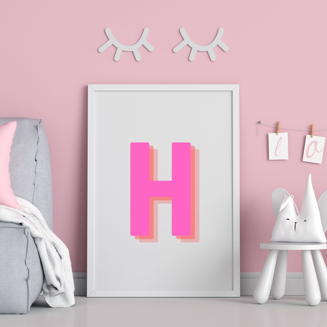 Letter H - Retro 3D Monogram - Image 4