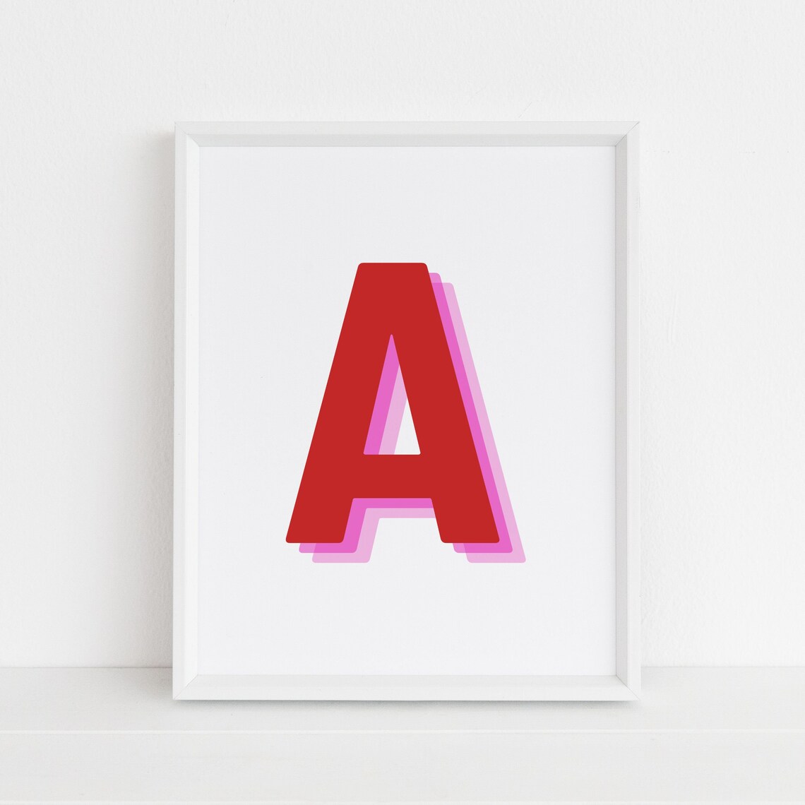 Retro 3D Letter A Monogram, Baby Letter Art