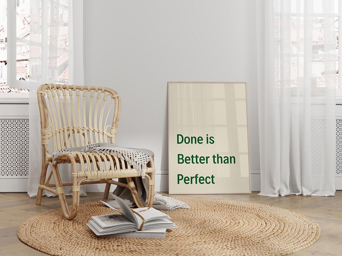 Done Is Better Than Perfect, Minimalist Motivational Poster - Image 2
