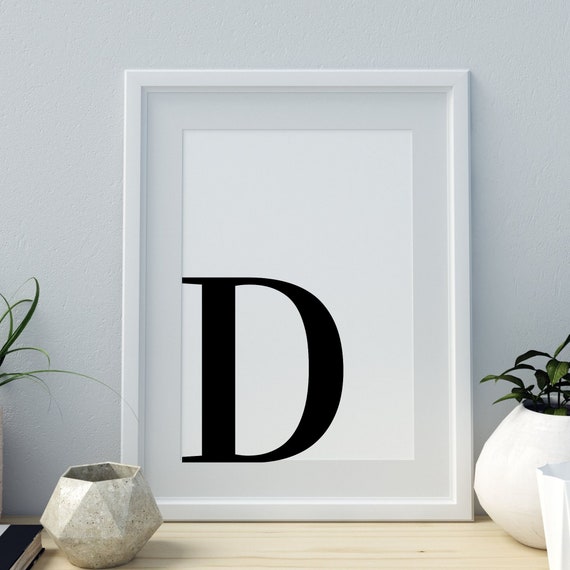 Letter D Minimalist Letter Art Print