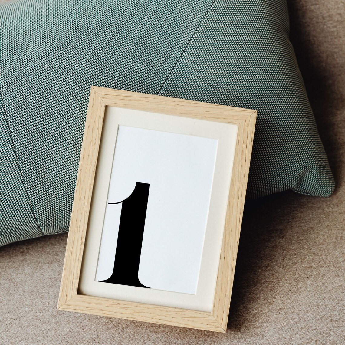 Number 1 Monogram Typography Poster Print - Image 3