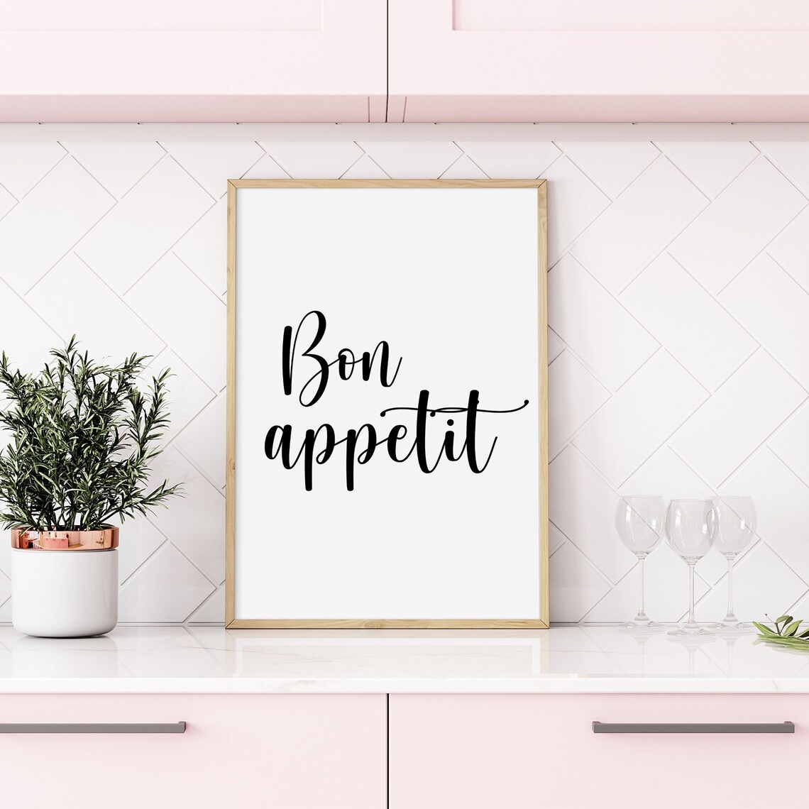 Bon Appetit Print, Minimalist Kitchen Decor - Image 2