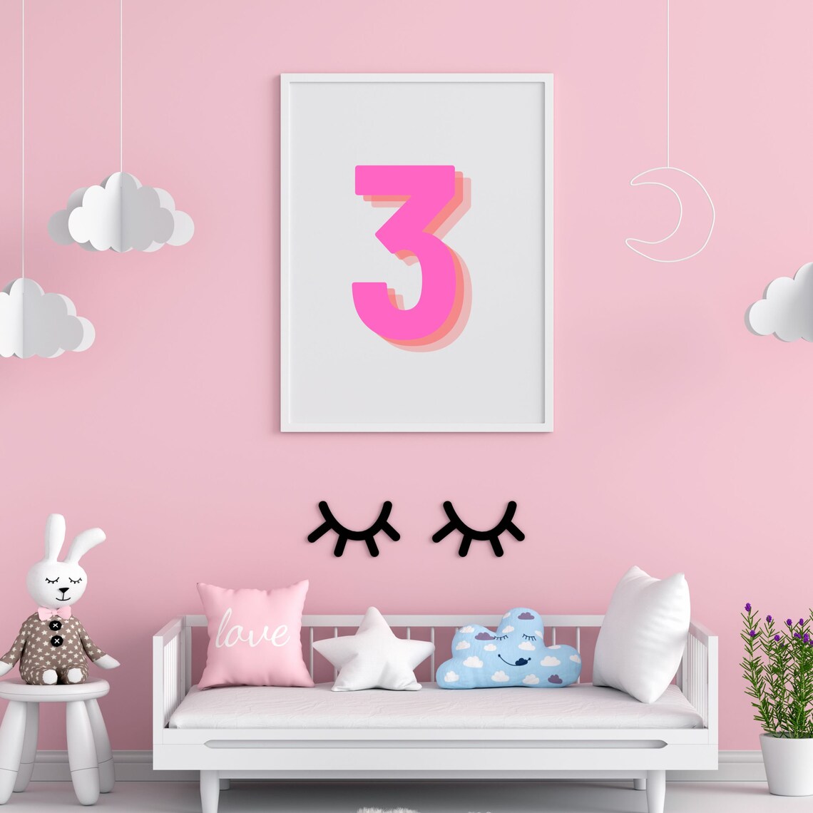 Retro 3D Number 3 Art Print, Monogram Birthday Age - Image 2