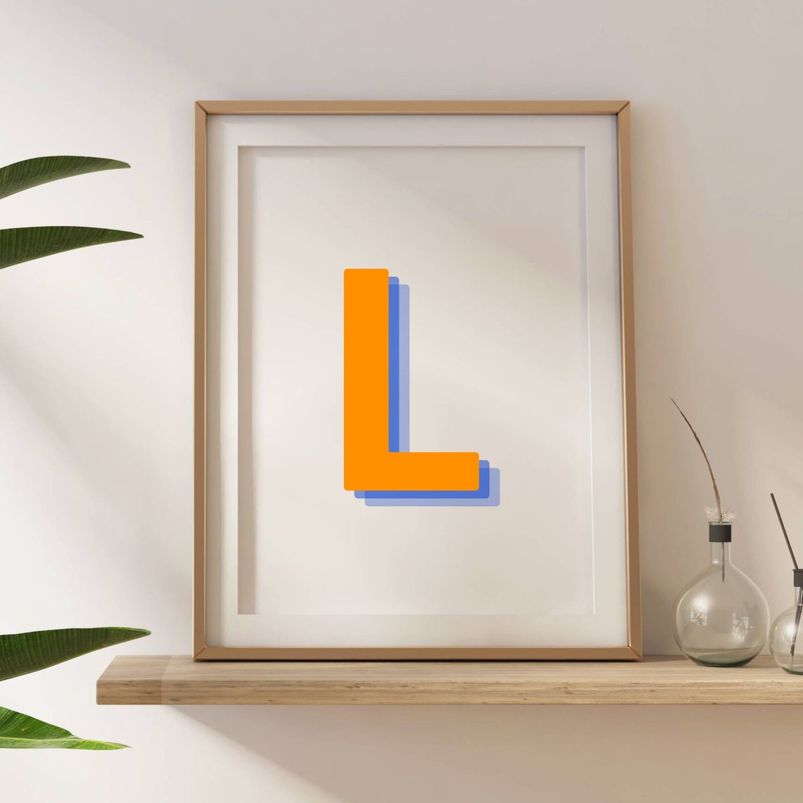 Retro 3D Letter L Monogram Art Print, Nursery Decor - Image 2