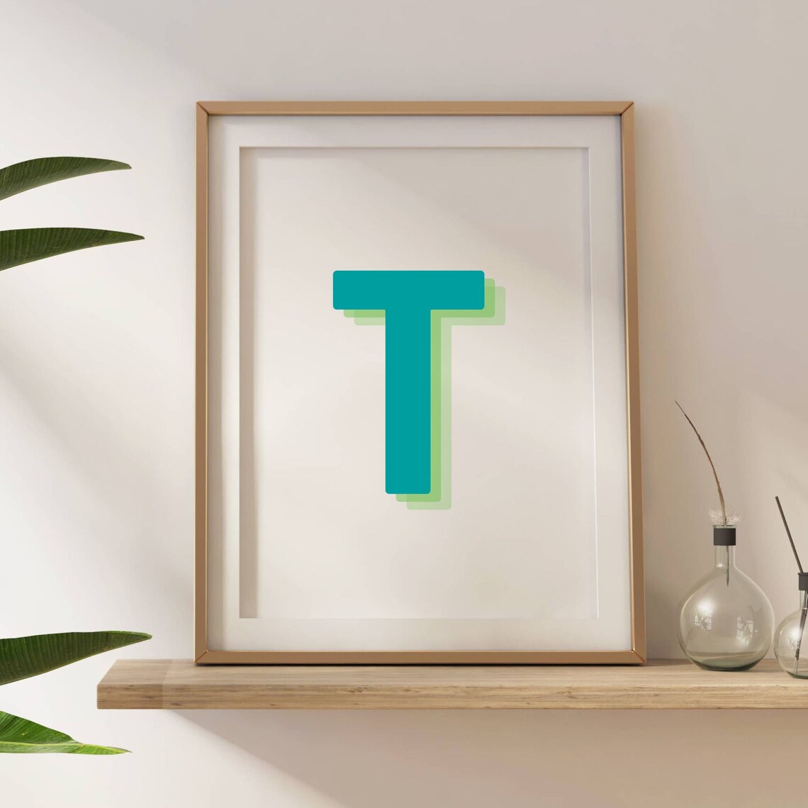 Retro 3D Letter T Monogram, Initial Poster - Image 5