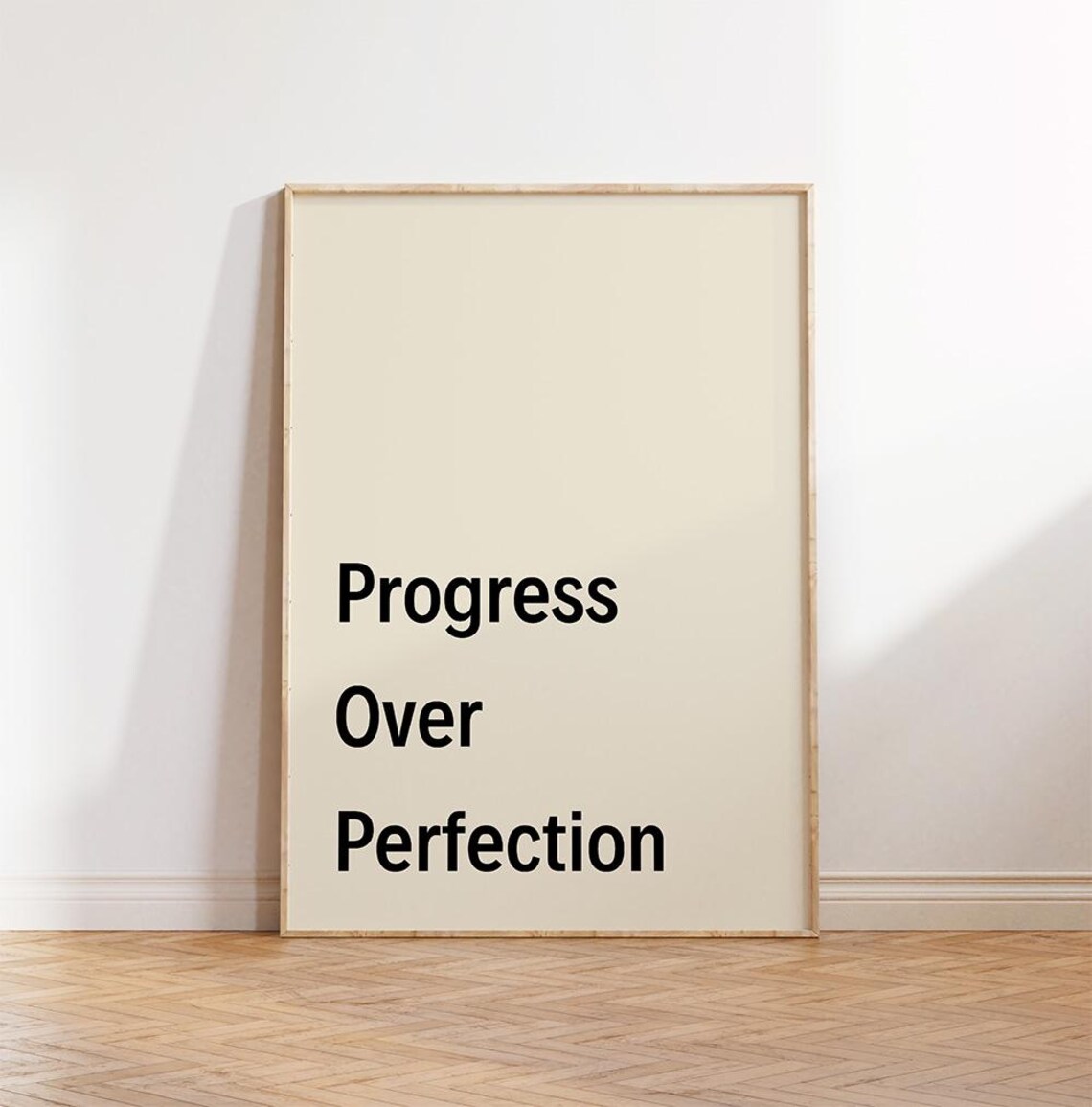 Progress Over Perfection Black Motivational Quote Wall Decor Poster - Image 3