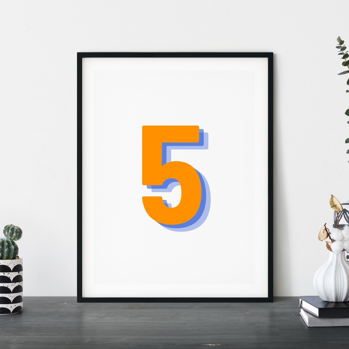 Retro 3D Number 5 Poster, Birthday Age Print - Image 4