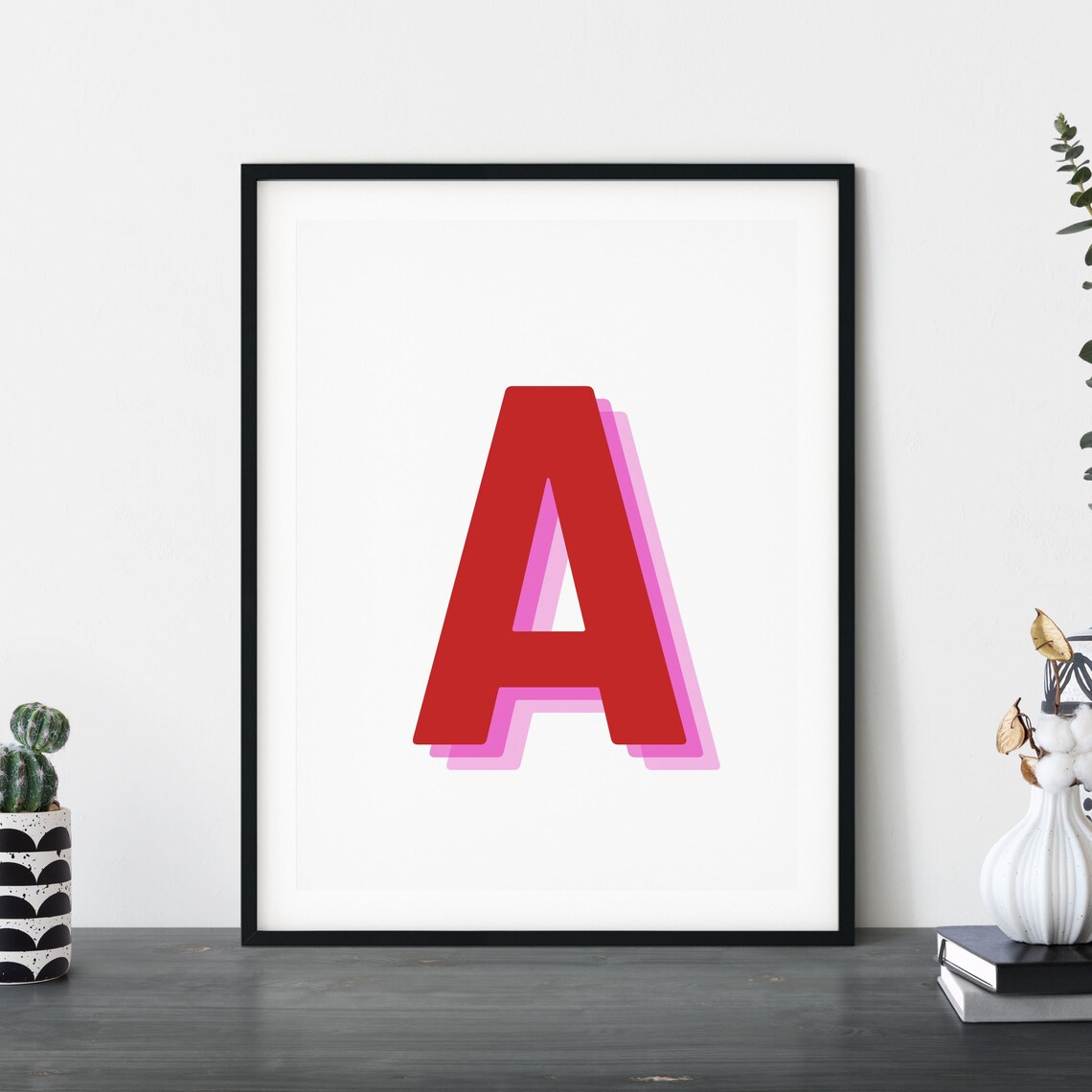 Retro 3D Letter A Monogram, Baby Letter Art - Image 2