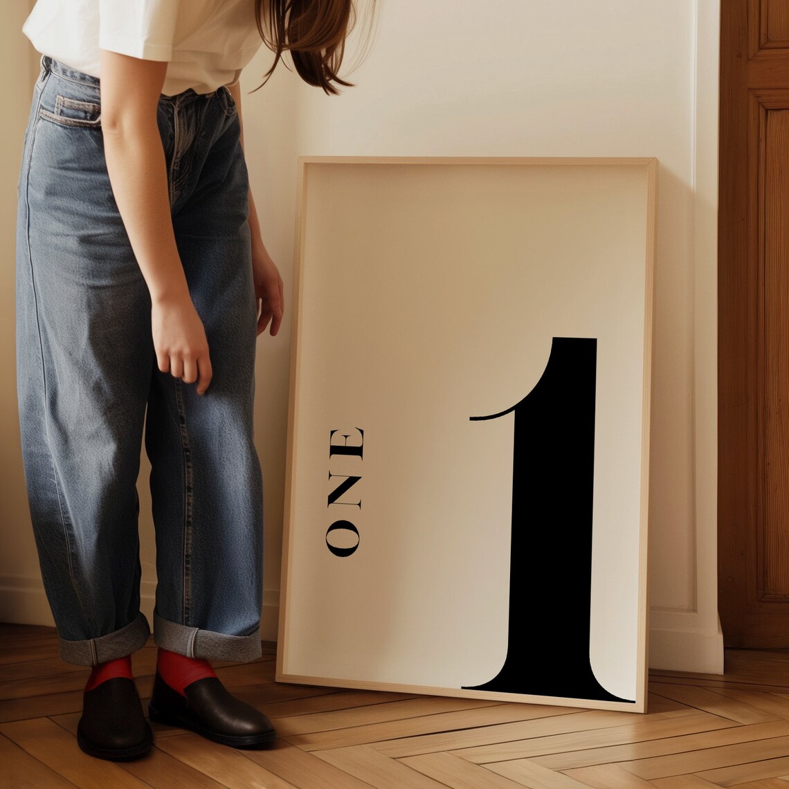 Number 1 Monogram Print, Kids Table Number - Image 3