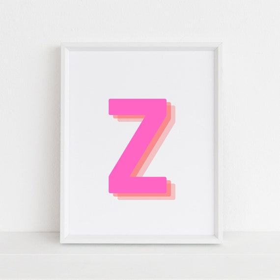 Retro 3D Letter Z, Monogram Poster