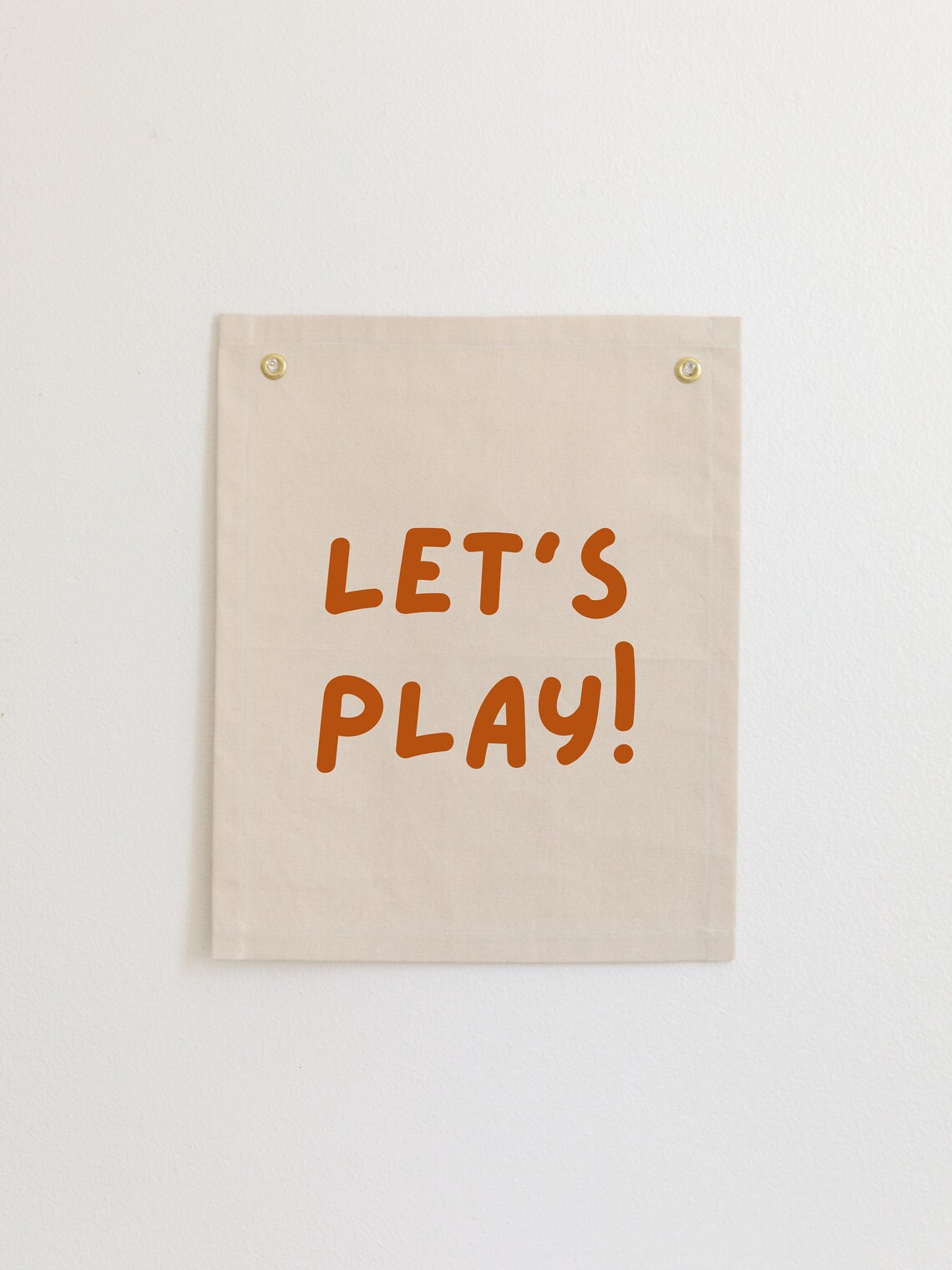 Lets Play Banner, Neutral Kids Room Wall Art